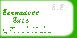 bernadett bute business card